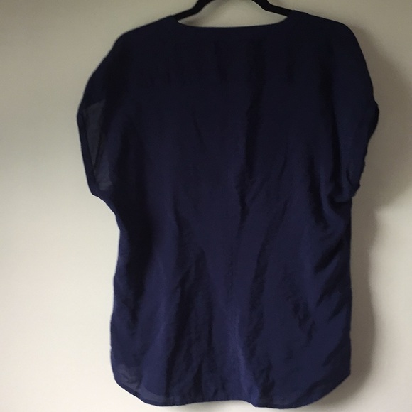 Van Heusen sleeveless Navy Blouse sz L - Picture 4 of 8
